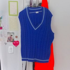 Blue XL Cotton Sweater Vest from Sunday Best